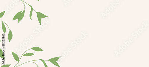 Floral web banner with drawn color exotic monstera leaves. Nature concept design. Modern floral compositions with summer branches. Vector illustration on the theme of ecology, natura, environment