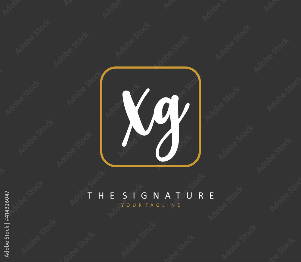 XG Initial letter handwriting and signature logo. A concept handwriting initial logo with template element. XG Initial letter handwriting and signature logo. A concept handwriting initial logo with template element.