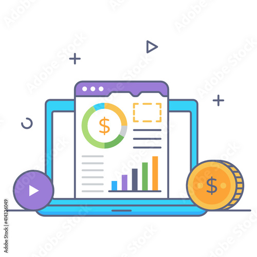 An online funding platform flat outline vector