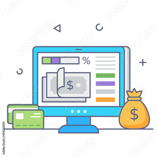 
A crowdfunding platform flat outline vector

