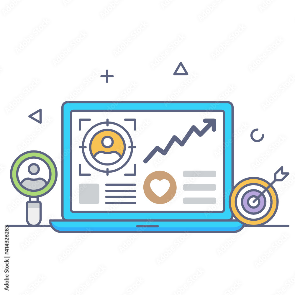 Target customer with dartboard flat outline icon style
Target customer with dartboard flat outline icon style