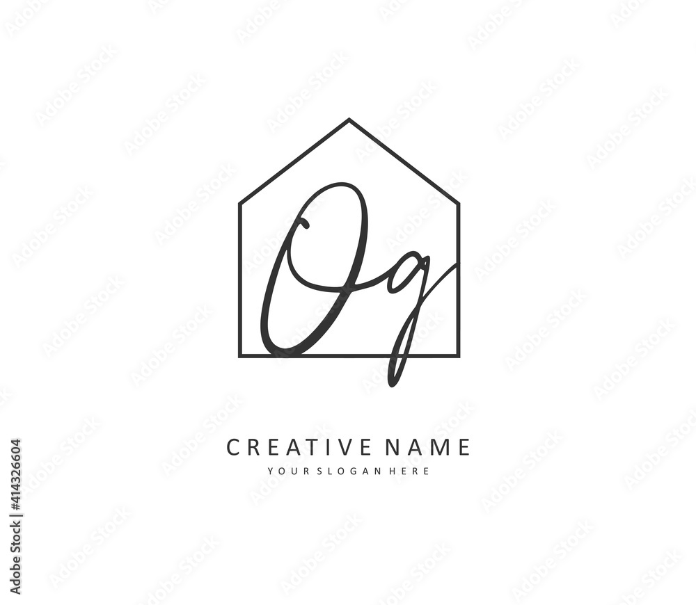 OG Initial letter handwriting and signature logo. A concept handwriting initial logo with template element. OG Initial letter handwriting and signature logo. A concept handwriting initial logo with template element.