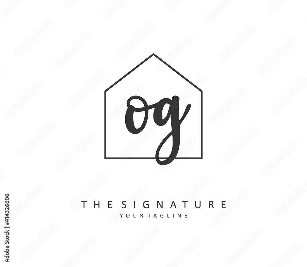 OG Initial letter handwriting and signature logo. A concept handwriting initial logo with template element. OG Initial letter handwriting and signature logo. A concept handwriting initial logo with template element.