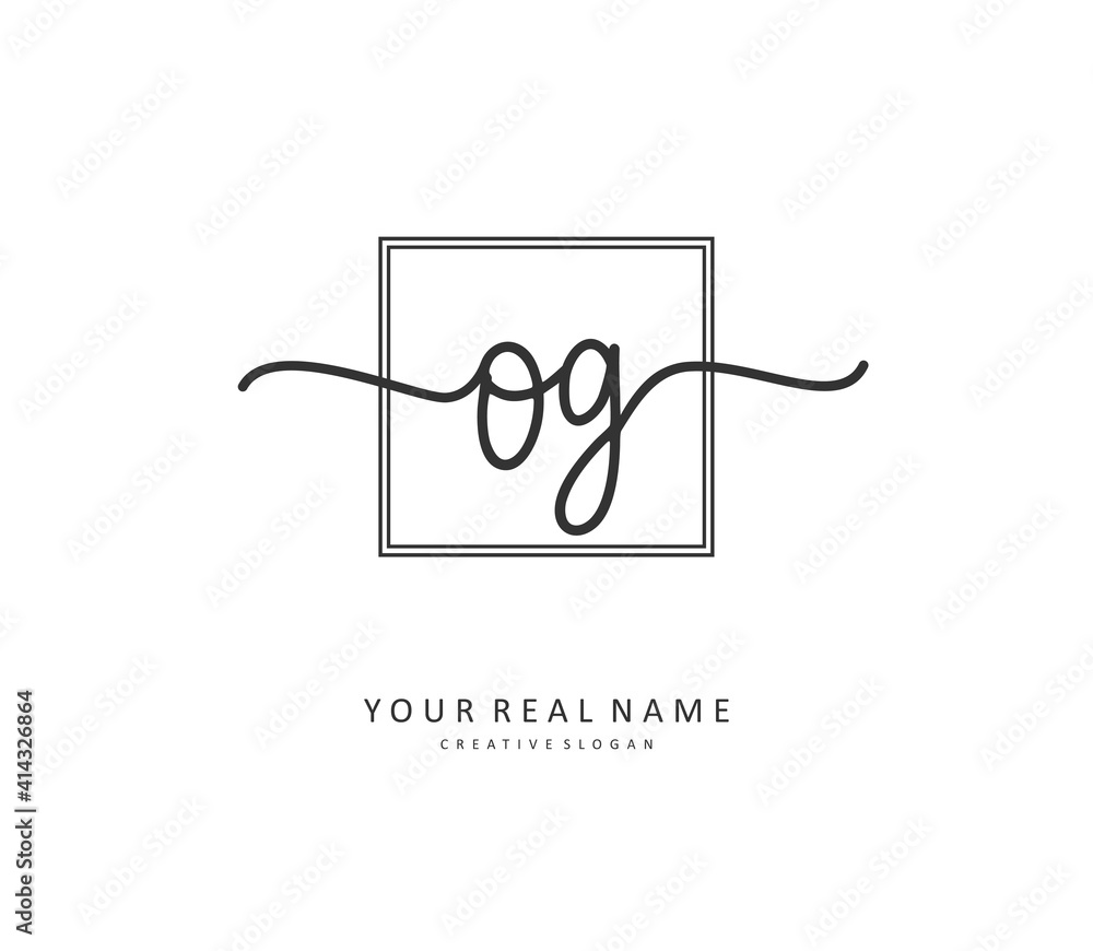 OG Initial letter handwriting and signature logo. A concept handwriting initial logo with template element. OG Initial letter handwriting and signature logo. A concept handwriting initial logo with template element.