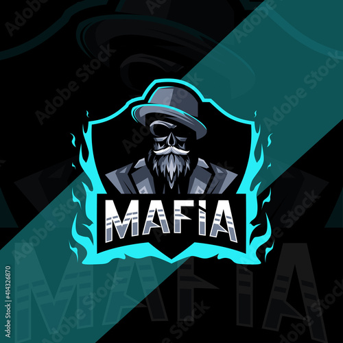 Mafia mascot logo esport design