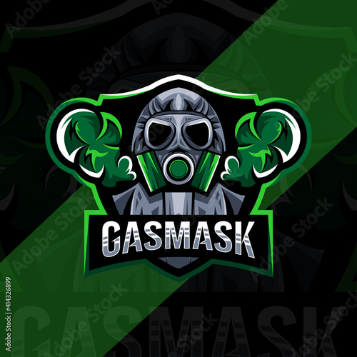 Gasmask mascot logo esport design