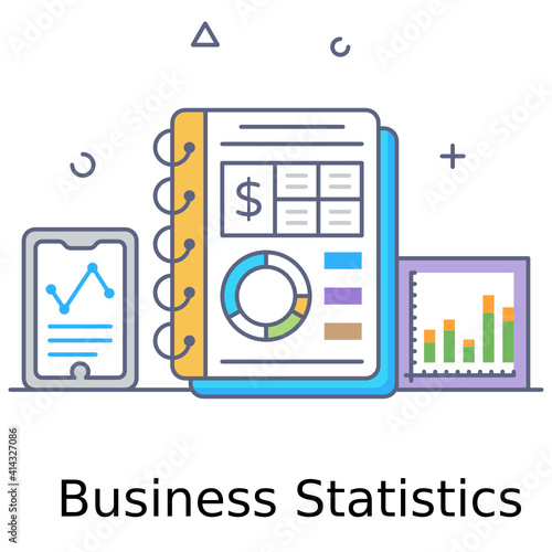 
An icon design of business statistics, editable vector 
