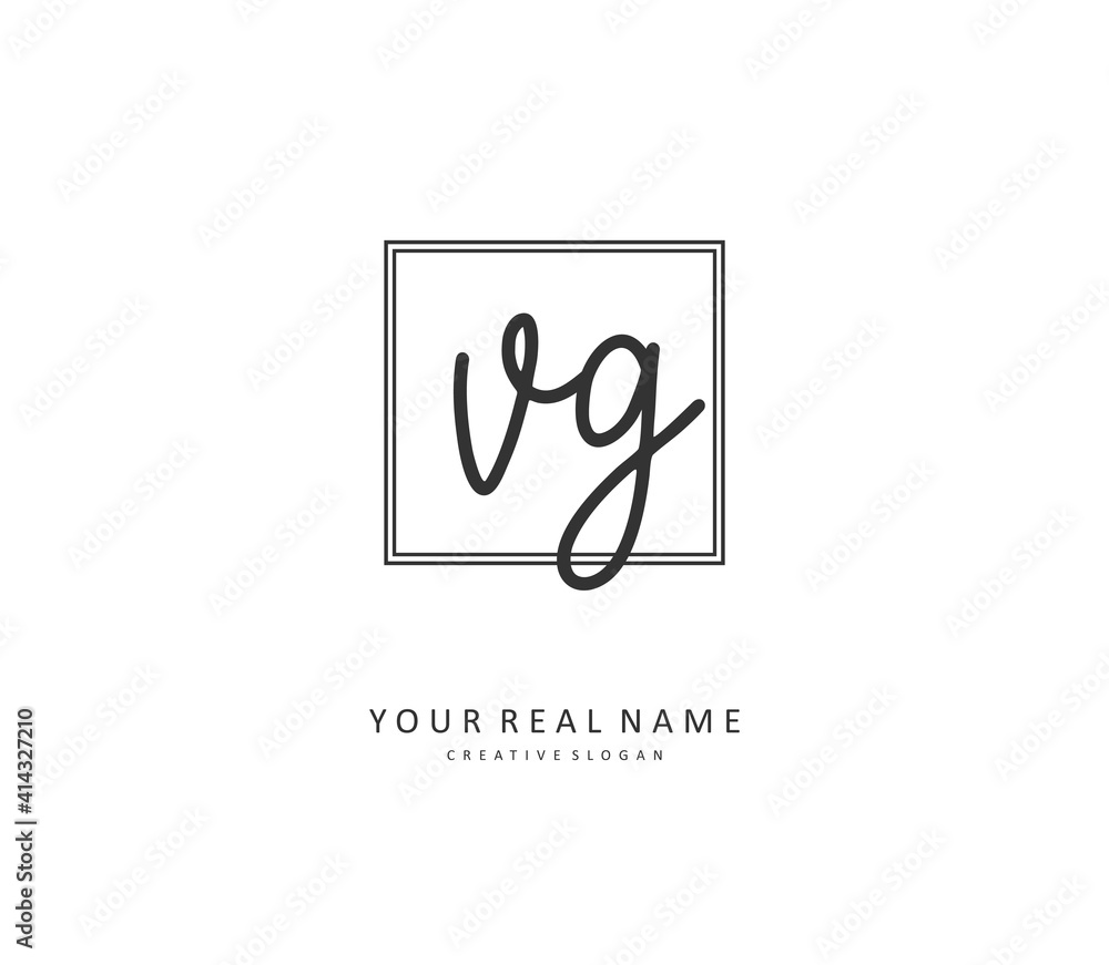 VG Initial letter handwriting and signature logo. A concept handwriting initial logo with template element. VG Initial letter handwriting and signature logo. A concept handwriting initial logo with template element.