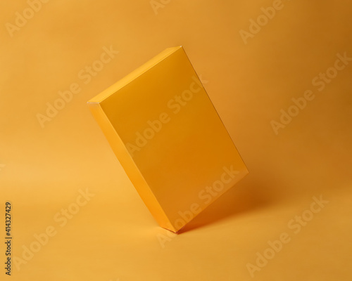 Rectangular object that has the same color as the background. With lighting from only one direction, it makes photos memorable elegant and minimalist. Color game mockup.