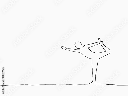 simple childish continuous lines front body yoga gesture seamless pattern for background, wallpaper, texture, banner, label, cover, card etc. vector design