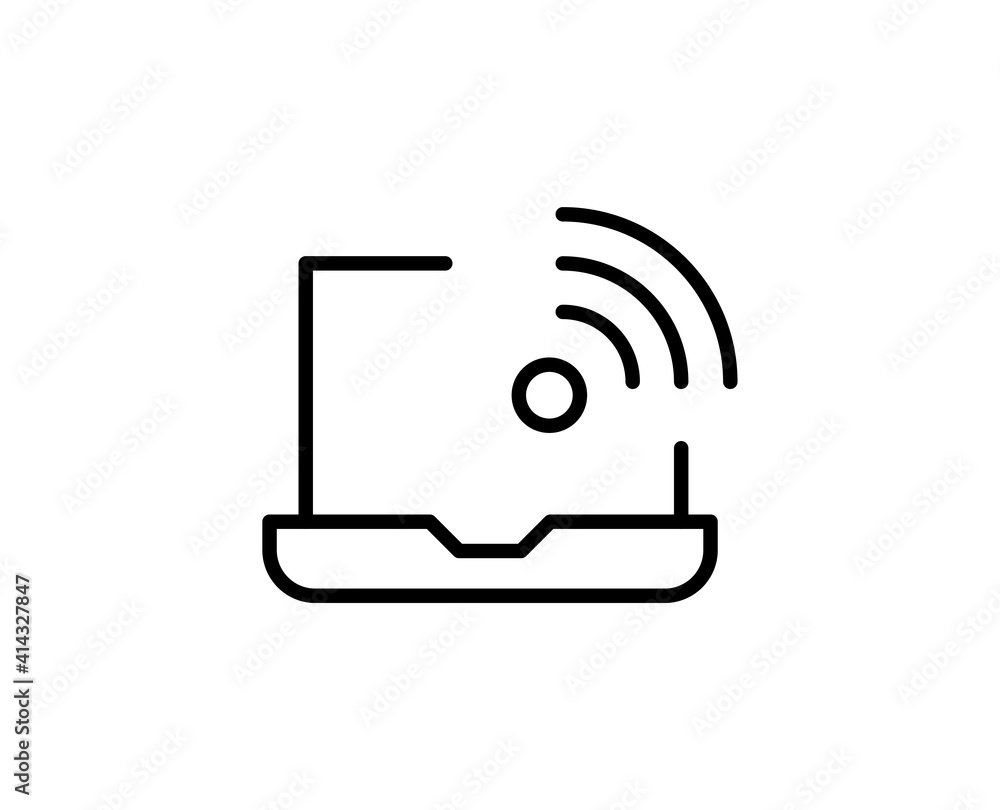 Laptop line icon. Vector symbol in trendy flat style on white background. Web sing for design. Laptop line icon. Vector symbol in trendy flat style on white background. Web sing for design.