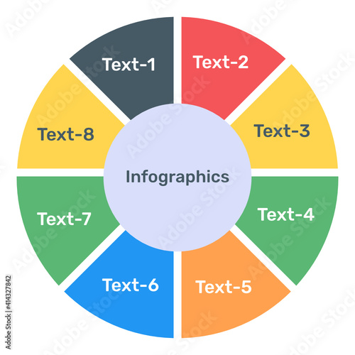
A modern infographic showing multi pie chart in flat icon
