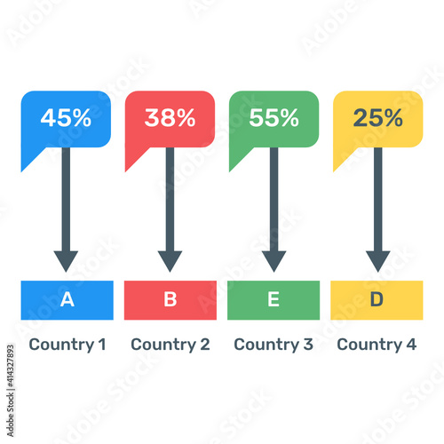  Options chart icon in flat editable design 