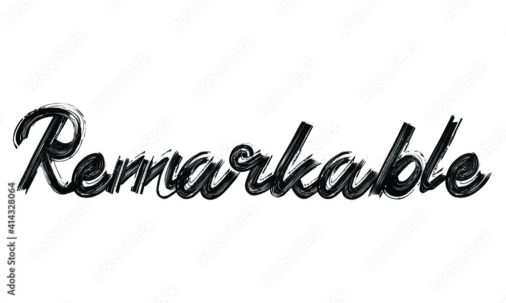 Vetor de Remarkable Typography Black Text Hand written Brush font drawn ...