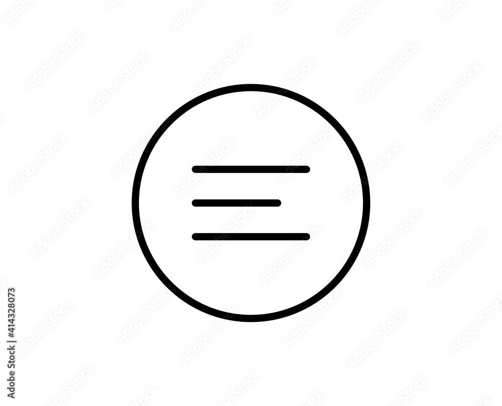 Line Menu icon isolated on white background. Outline symbol for website design, mobile application, ui. Menu pictogram. Vector illustration, editorial stroke. Eps10 Line Menu icon isolated on white background. Outline symbol for website design, mobile application, ui. Menu pictogram. Vector illustration, editorial stroke. Eps10