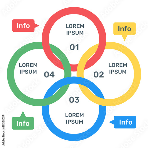 
A round infographic icon in flat editable design
