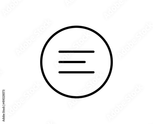 Line Menu icon isolated on white background. Outline symbol for website design  mobile application  ui. Menu pictogram. Vector illustration  editorial stroke. Eps10