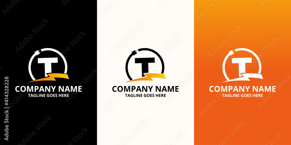 Flash initial letter T Logo Icon Template. Illustration vector graphic ...