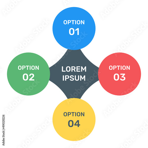 
An overlapping chart icon in flat design

