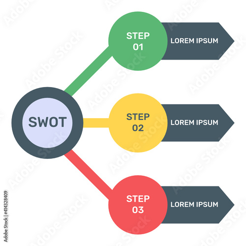 
Timeline diagram icon in flat design
