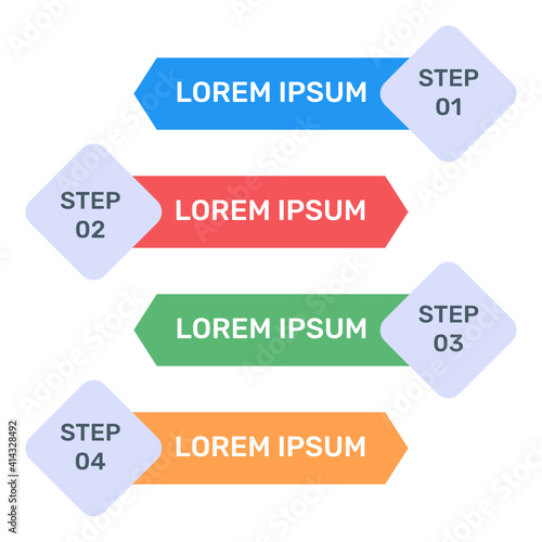  Point labels infographic icon in flat editable design 