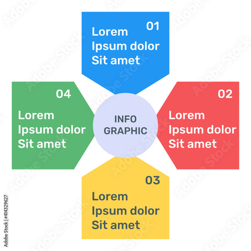 
Round steps infographic icon in flat design
