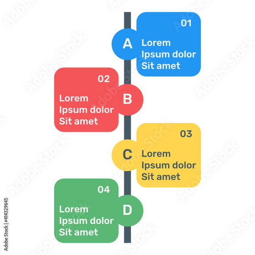 
Business labels graph icon in flat editable design
