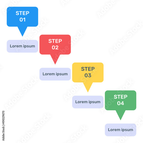 Business data representation through arrows infographic in flat icon