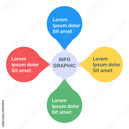 
Round steps infographic icon in flat design

