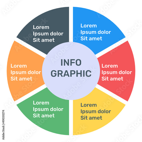 
Round steps infographic icon in flat design
