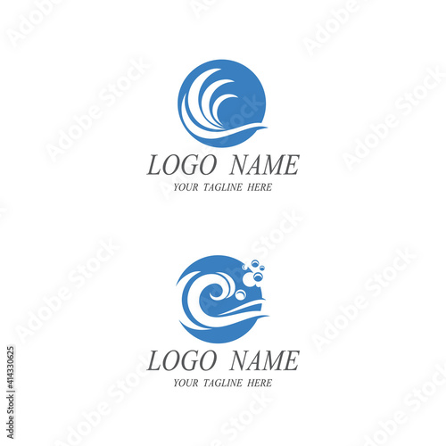 Water wave icon vector illustration design logo