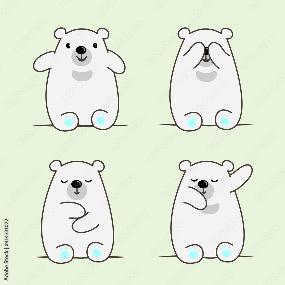 Cute snow bear cartoon character. Cute grizzly, wildlife animal vector illustration.Good for kids graphic resources. Cute snow bear cartoon character. Cute grizzly, wildlife animal vector illustration.Good for kids graphic resources.