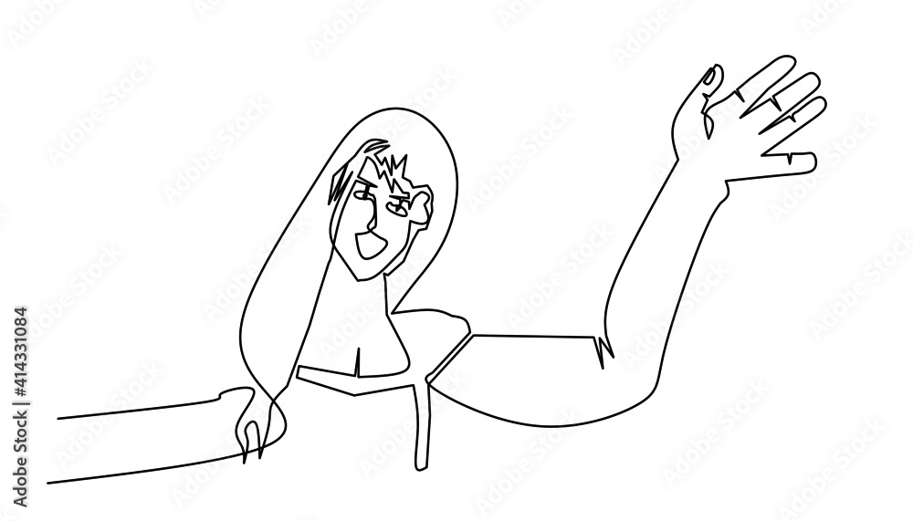 Obraz premium One line art woman