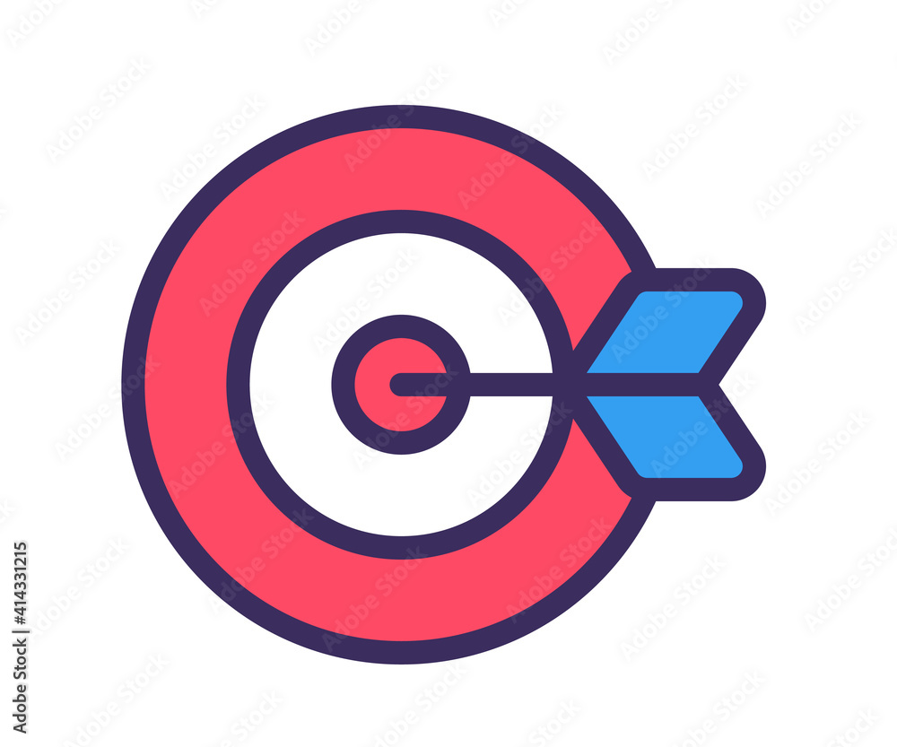 goal objective target single isolated icon with filled line style