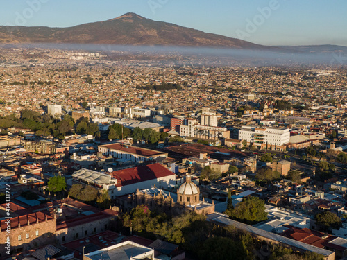 Vista aerea de la ciudad de Morelia, MichoacÃ¡n, MÃ©xico photo