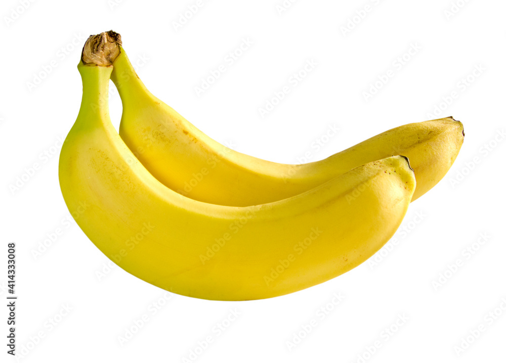 2 isolated banana on white background 2 isolated banana on white background