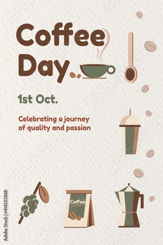 Coffee day poster design vector