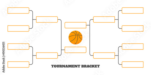 8 team tournament bracket championship template flat style design vector illustration isolated on white background. Championship bracket schedule for basketball game.