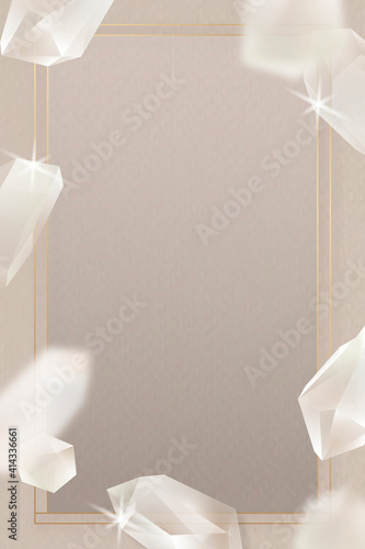 Rectangle crystal frame design vector