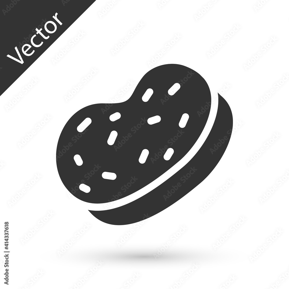 Grey Bath sponge icon isolated on white background. Sauna sponge. Vector. Grey Bath sponge icon isolated on white background. Sauna sponge. Vector.