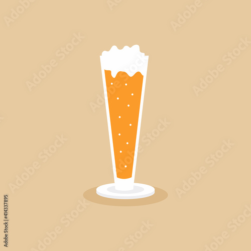 A glass of cold beer with f...