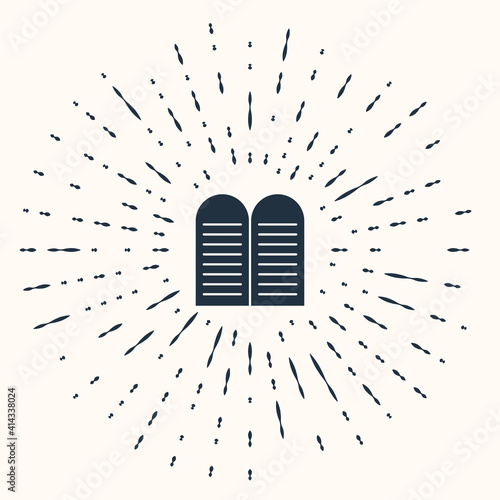 Grey The commandments icon isolated on beige background. Gods law concept. Abstract circle random dots. Vector.