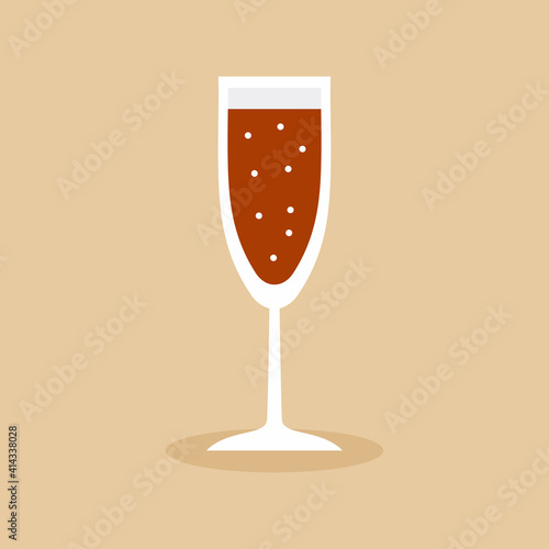 Flat icon a glass of alcoho...