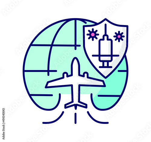 color icon, vaccination, travel vaccination