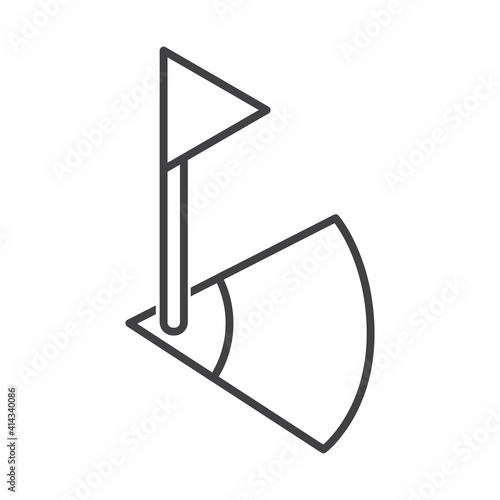 corner kick ilustration design. outline style corner kick icon isolated on white background. ready use vector.