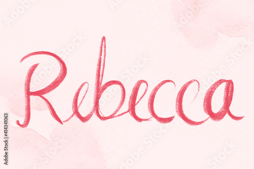 Vector Rebecca name pink script font photo