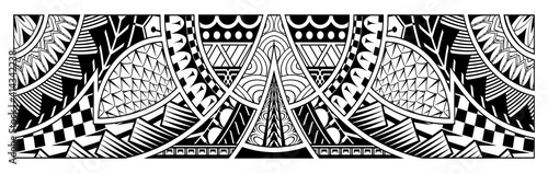 Abstract tribal art tattoo border