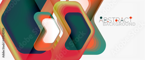 Vector 3d arrow geometric composition, abstract background for business or technology presentation, internet poster or web brochure cover, wallpaper © antishock