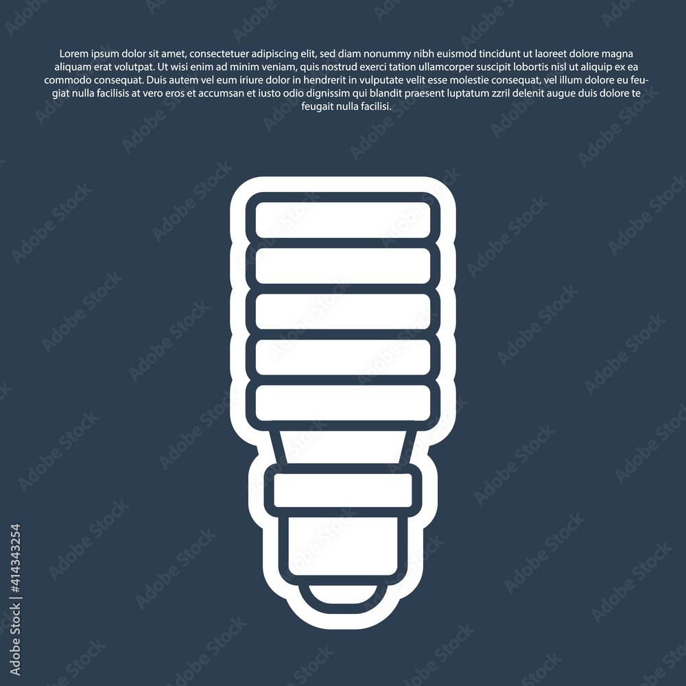 Blue line LED light bulb icon isolated on blue background. Economical LED illuminated lightbulb. Save energy lamp. Vector. Blue line LED light bulb icon isolated on blue background. Economical LED illuminated lightbulb. Save energy lamp. Vector.