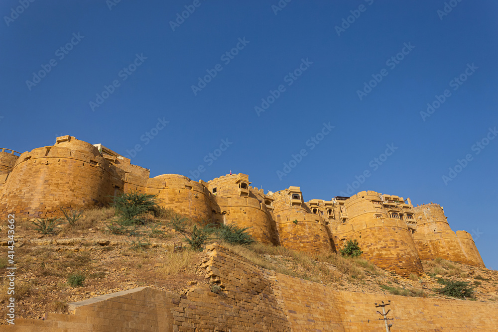Rear view of Golden Fort, Jaisalmer, Rajasthan, India.